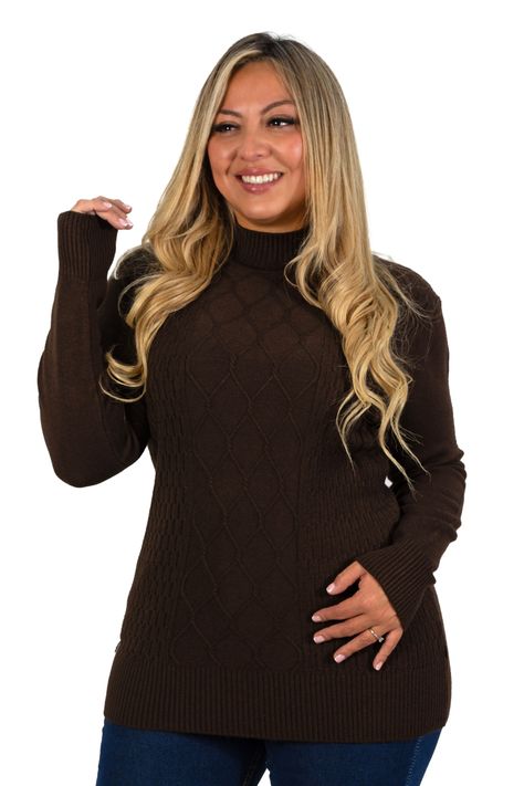 Sweater mujer texturado colores Lineas rombos extra linda HIPSY-0