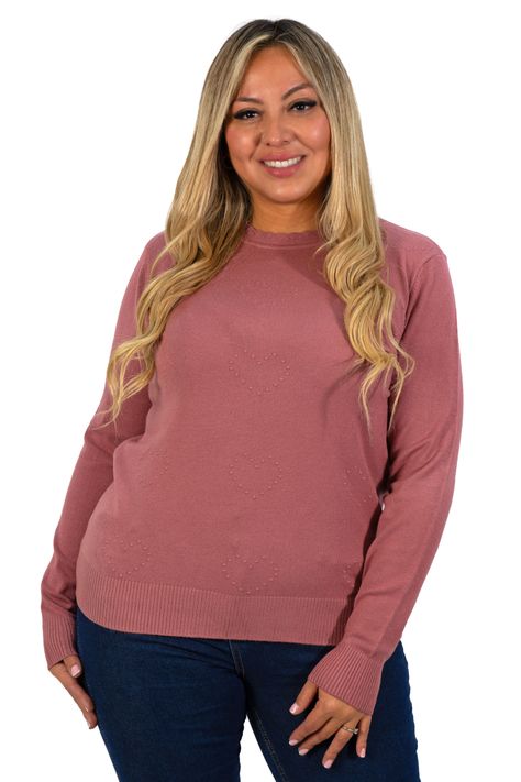 Sweater mujer texturado colores corazones Extra linda HIPSY-2