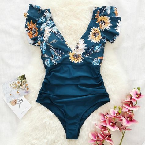 Traje De Baño Flare Azul-1