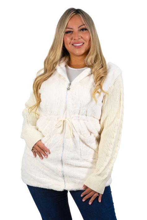 Polerón abrigo polar mujer peludo lana largo colores HIPSY-1