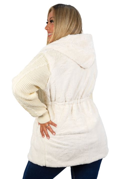 Polerón abrigo polar mujer peludo lana largo colores HIPSY-2