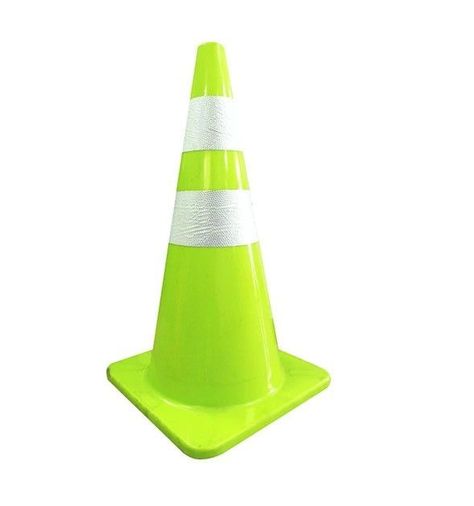 Cono de 70 cms Verde con 2 cintas reflectantes.-1