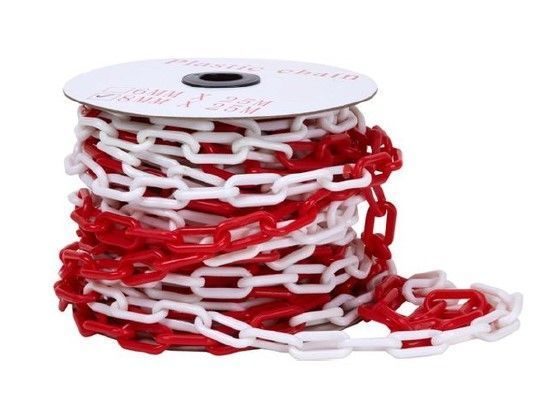 Cadena plástica Rojo Blanco 25 mts x 8 mm. -1