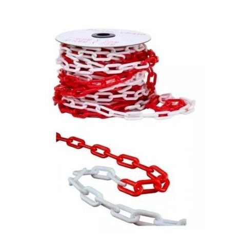 Cadena plástica Rojo Blanco 25 mts x 8 mm. -0