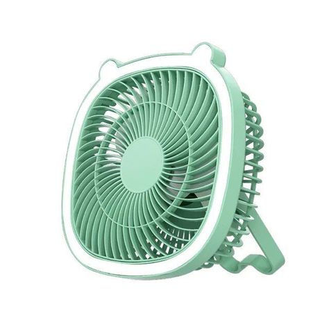 Ventilador De Mesa Con Iluminación Usb Verde-0