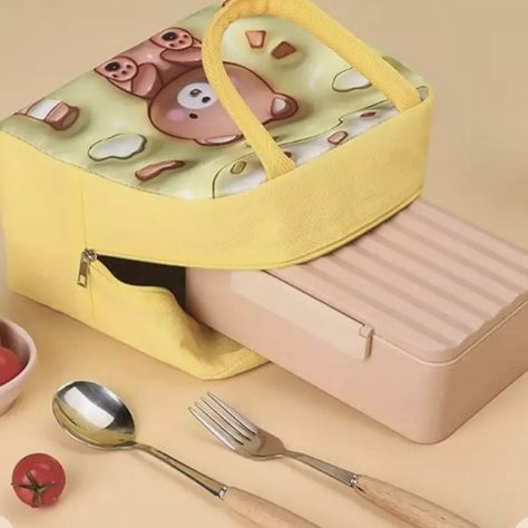 4 Bolso Termico Tipo Lonchera Con Efecto 3d Amarillo-3