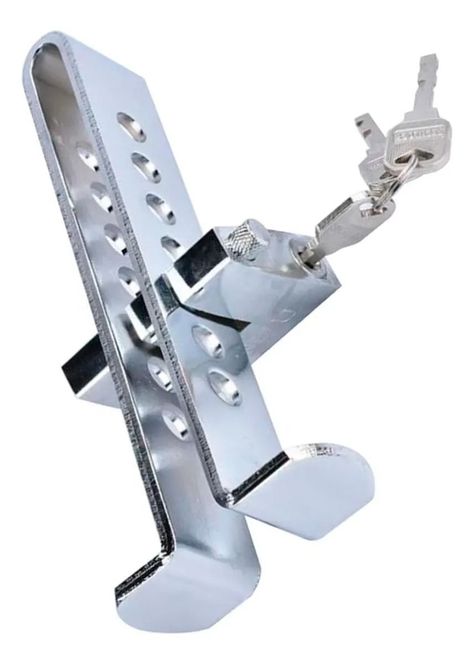 Traba Pedal + Candado + Llaves Seguridad Auto Seguridad-5