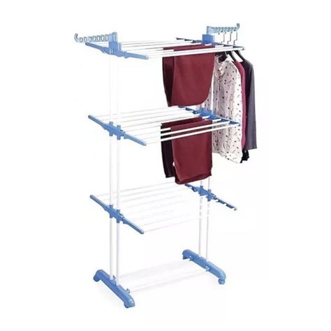 Tendedero Ropa Perchero Plegable Colgador De 3 Niveles-3