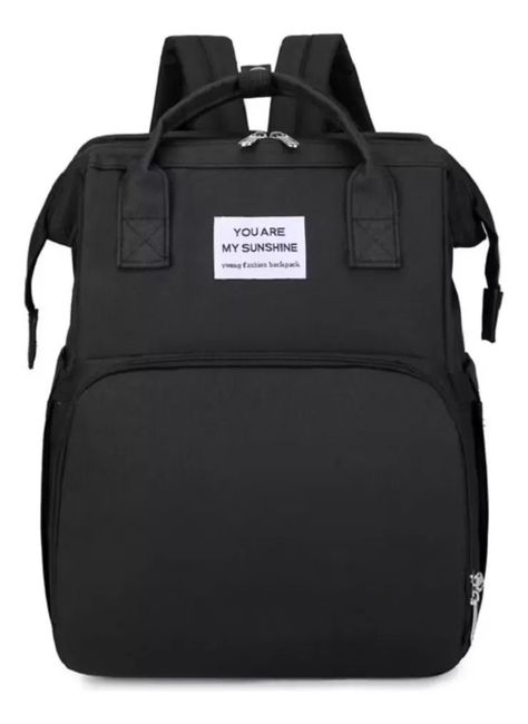 Mochila 3 En 1 Pañalera Cuna Y Mudador Portátil Para Bebés Negro-1