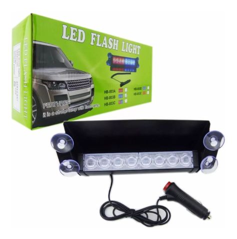 Baliza Parabrisas Autos Led Estroboscópica Rojo-azul 12v-0