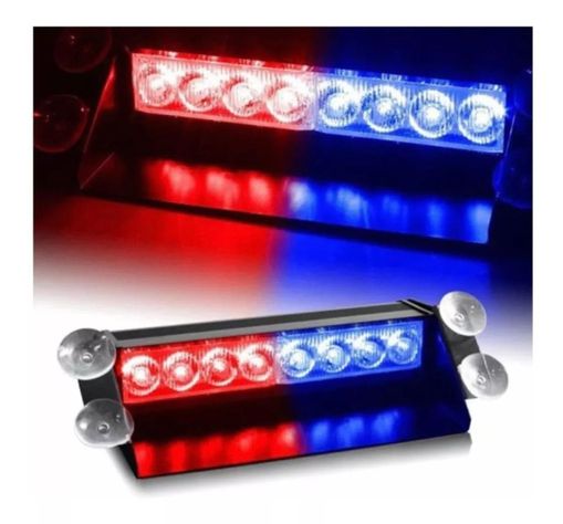 Baliza Parabrisas Autos Led Estroboscópica Rojo-azul 12v-4