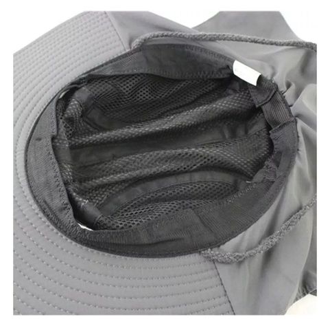 Sombrero De Verano Camping Pesca Boonie Gris-2