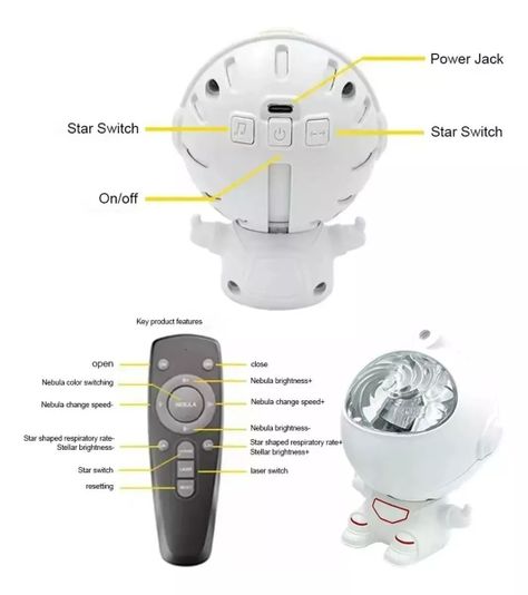 Mini Proyector Astronauta 20941 Galaxias Y Estrellas-3