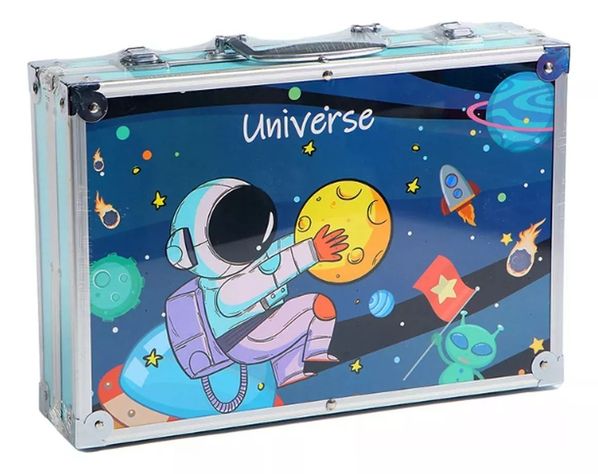 Kit Dibujo Niño 133 Piezas Pintura Arte En Maleta Aluminio-1