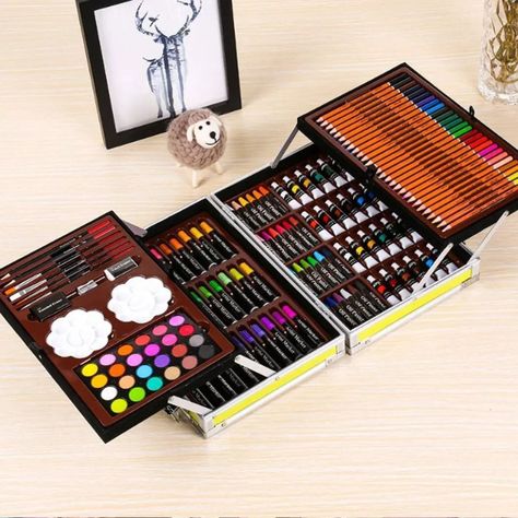 Kit Dibujo Niño 133 Piezas Pintura Arte En Maleta Aluminio-3
