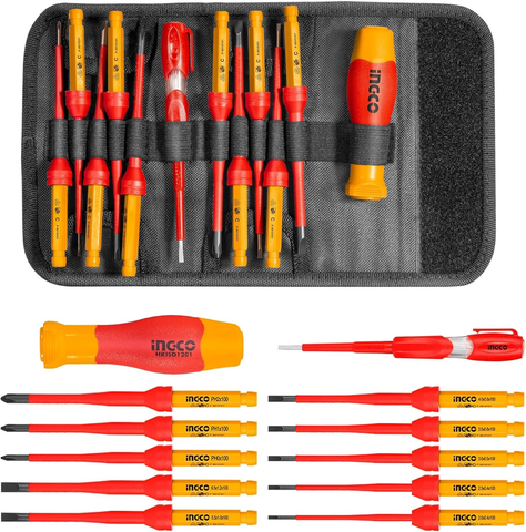 Juego 12 Pcs Destornilladores Aislados Intercambiable Ingco-0
