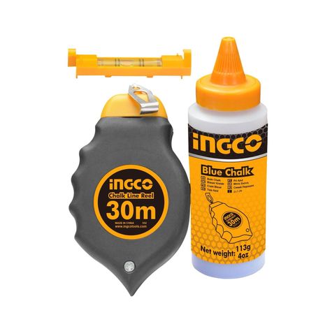 Set Tizador 30m Con Tiza 113g Y Nivel Ingco Hclr0130-1