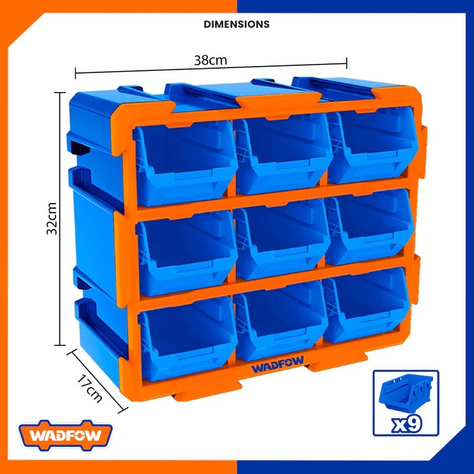 Contenedor Apilable Para Almacenamiento Wadfow 38x17x32 Cm-4