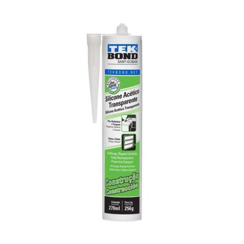 Pack 6 Silicona Acetica Construccion Tekbond 270 Ml Incoloro Transparente-2