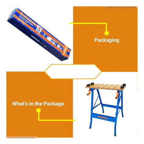 Banco De Trabajo Plegable Wadfow 100 Kg 60x63x75 Cm Wwe1525-3