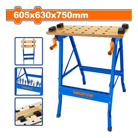 Banco De Trabajo Plegable Wadfow 100 Kg 60x63x75 Cm Wwe1525-5