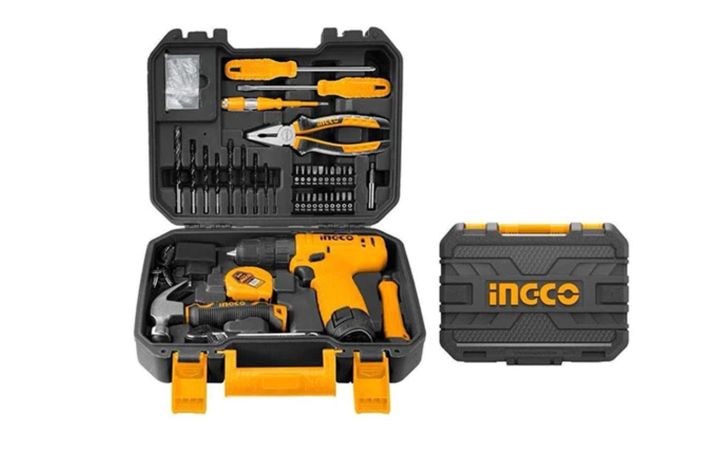 Kit Set De Herramientas Ingco Taladro Inalambrico 12V + 128 Piezas -3