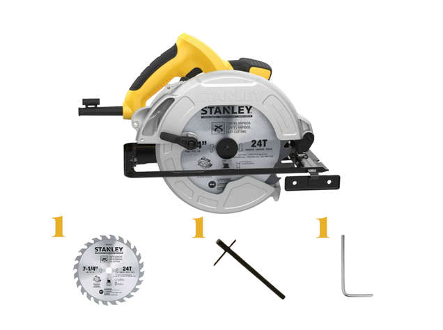 Sierra Circular Eléctrica Stanley 7 1/4 1600w-0