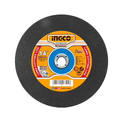 Disco Corte Metal 14 355mm Tronzadora Ingco Mcd303551 Negro-0