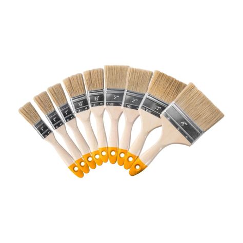 Set De Brochas Sintéticas Madera Ingco 9 Pieza 1-4 Pulgadas-1