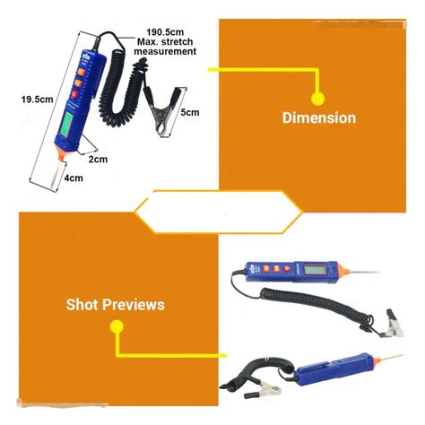 Probador De Corriente Automotriz Wadfow Dc 1-100v Wtp5501-2
