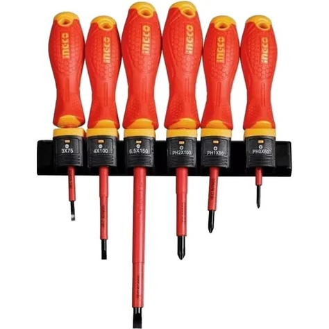 Set Destornilladores Electricos Aislado 6pcs Ingco Hkisd0608-0