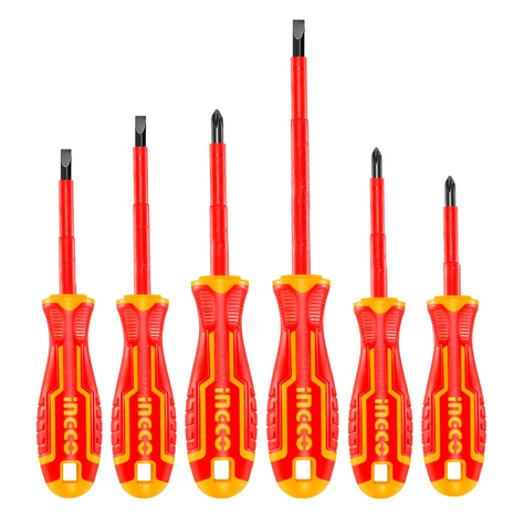 Set Destornilladores Electricos Aislado 6pcs Ingco Hkisd0608-2