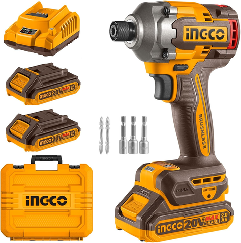 Atornillador De Impacto Bl 285 Nm Ingco + 2 Bat Cirli2028-0