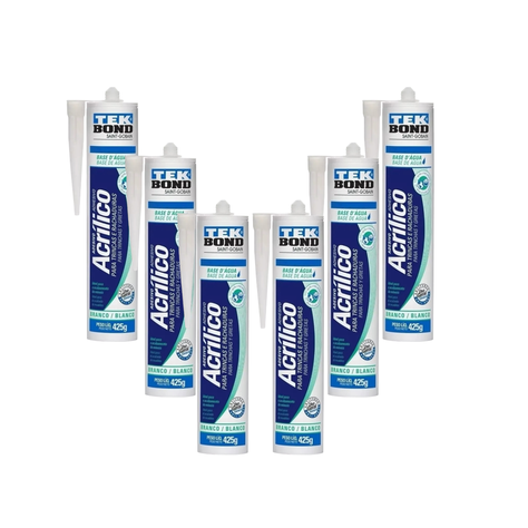 Pack 6 Sellador Acrilico Blanco Tekbond 425 G Base De Agua-0