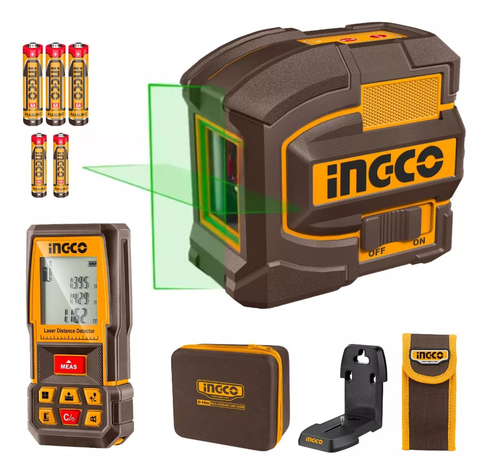 Nivel Laser 35m + Medidor De Distancia 75m Ingco Cosll0401-0