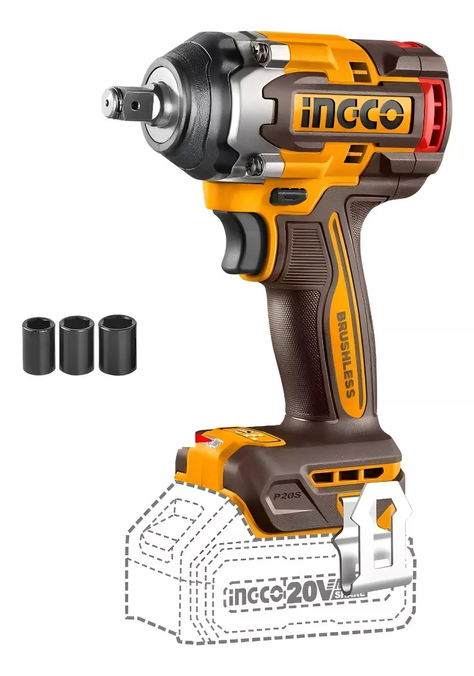 Llave Pistola Impacto Ingco Bl 1/2 20v 500nm Ciwli20501 S/ba-2