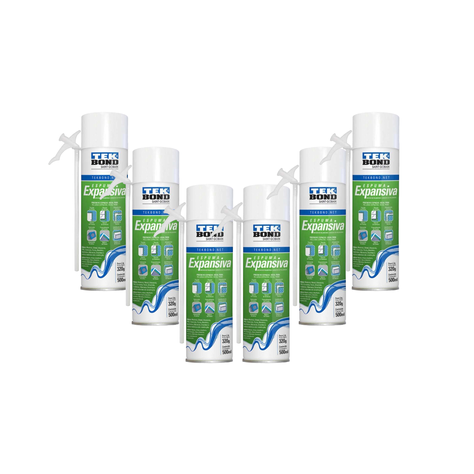 Pack 6 Espuma Expansiva Pu Tekbond 320 G / 500 Ml Uso General-0