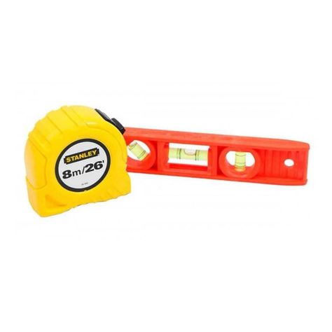 Kit Huincha Medir 8m Y Nivel Torpedo 203 Mm Stanley 94-548-3