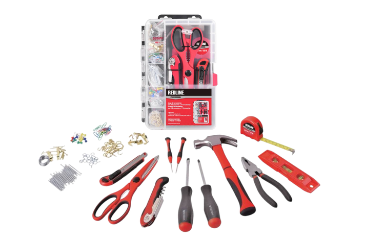 Set De 11 Herramientas Manuales Redline + 100 Accesorios -0