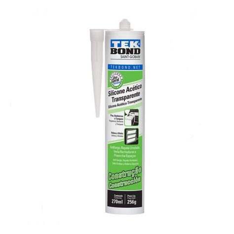 Silicona Acetica Construccion Tekbond 270 Ml Incoloro Transparente-2