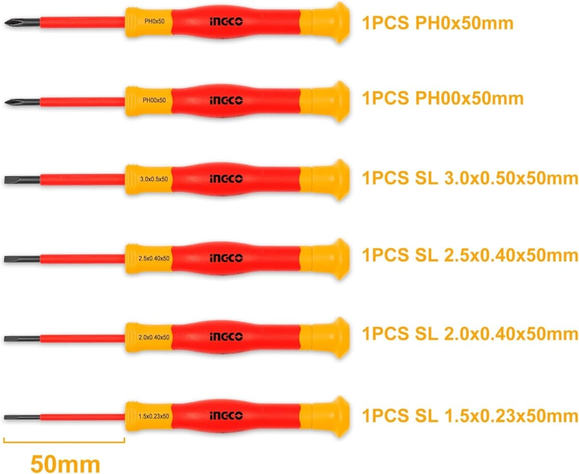 Set Desatornillador De Precision Aislado Ingco Vde 6 Piezas-2