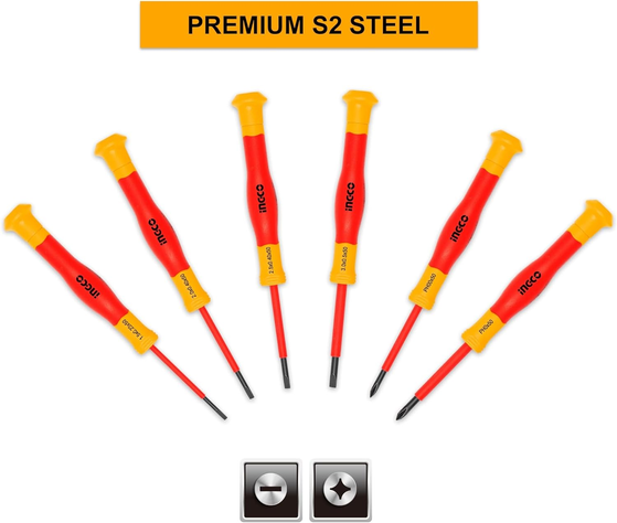 Set Desatornillador De Precision Aislado Ingco Vde 6 Piezas-4