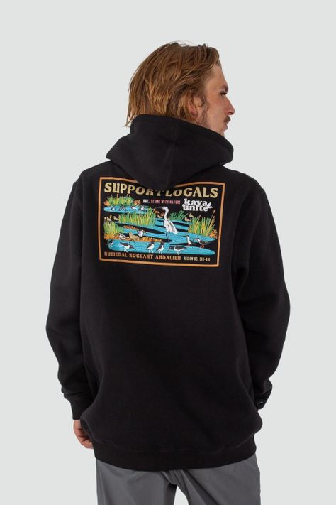 Polerón Hombre Hoodie Locals Humedal Negro-1