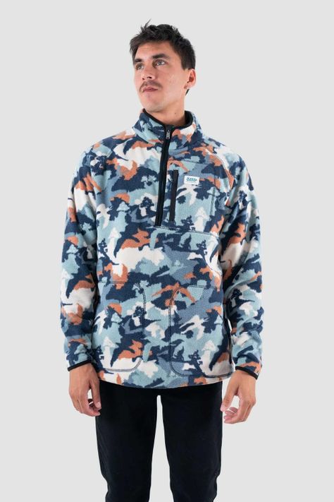 Polar Hombre Half Zip Patch Geo Azul-0