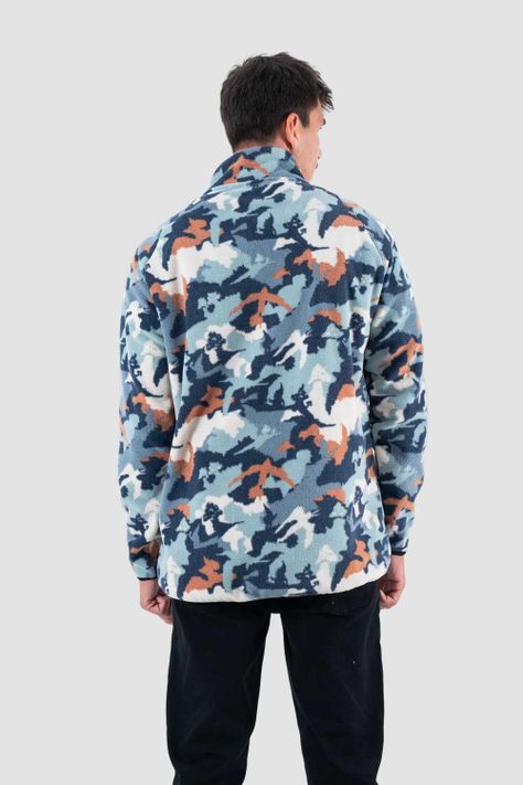 Polar Hombre Half Zip Patch Geo Azul-1