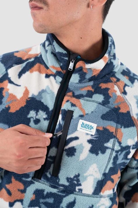 Polar Hombre Half Zip Patch Geo Azul-2