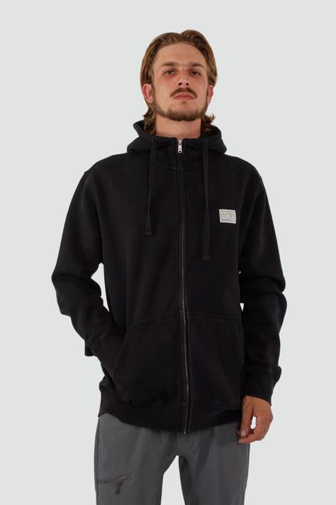 Polerón Hombre Full Zip Patch Negro-0
