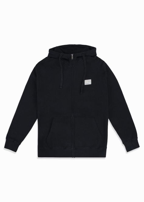Polerón Hombre Full Zip Patch Negro-2