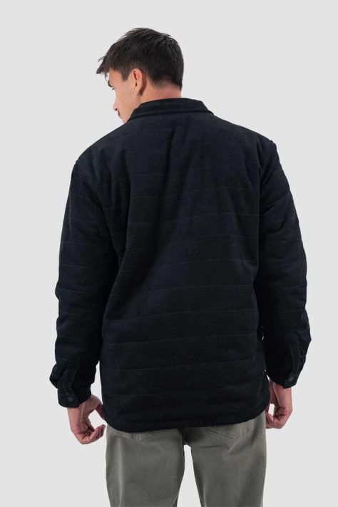 Chaqueta Hombre Insulada Yuka Corduroy Negra-1