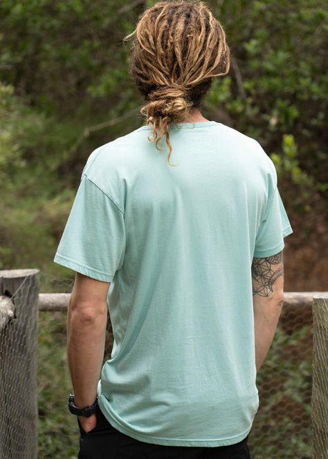 Polera Hombre Orgánica Daily Turquoise-5